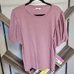 Women's Mauve Puff Sleeve Top